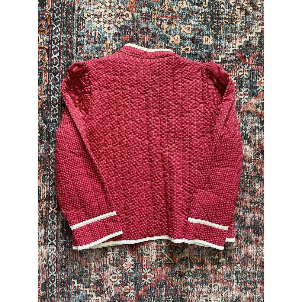 Vintage Montgomery Ward Women's Open Front Qulited Jacket Red Size S - Picture 2 of 6